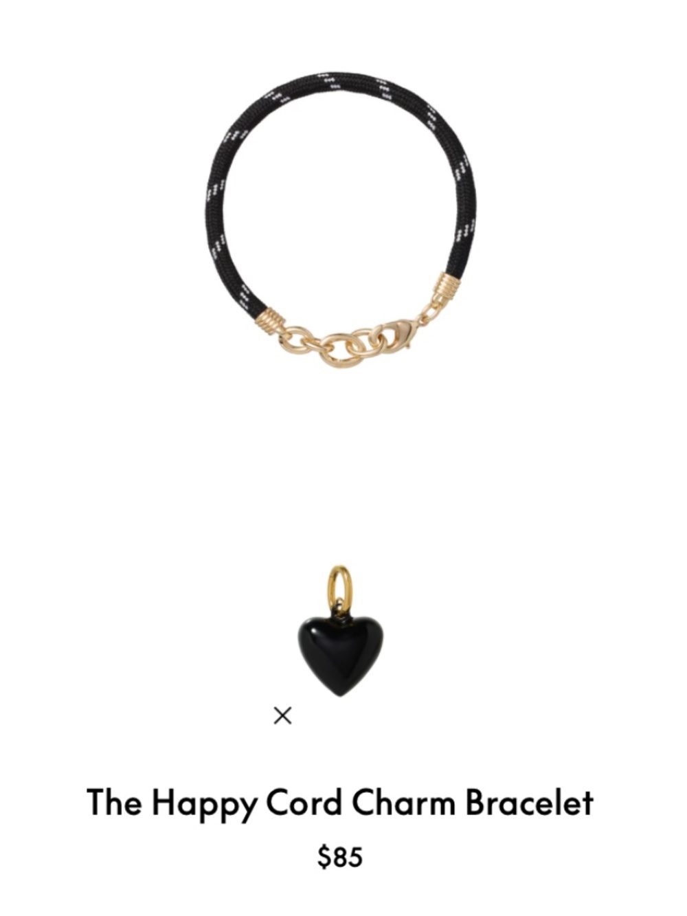 Roxanne Assoulin The Happy Cord Charm Bracelet Black/Black